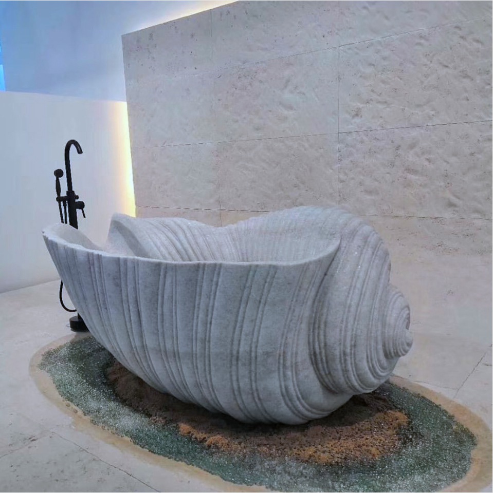 marble art bathtub