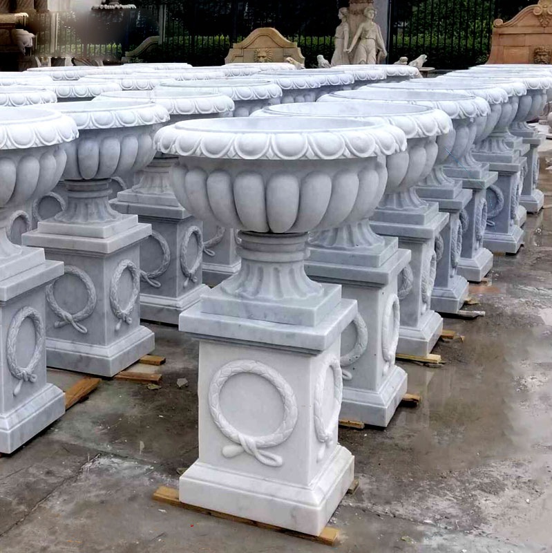 marble art flower pots