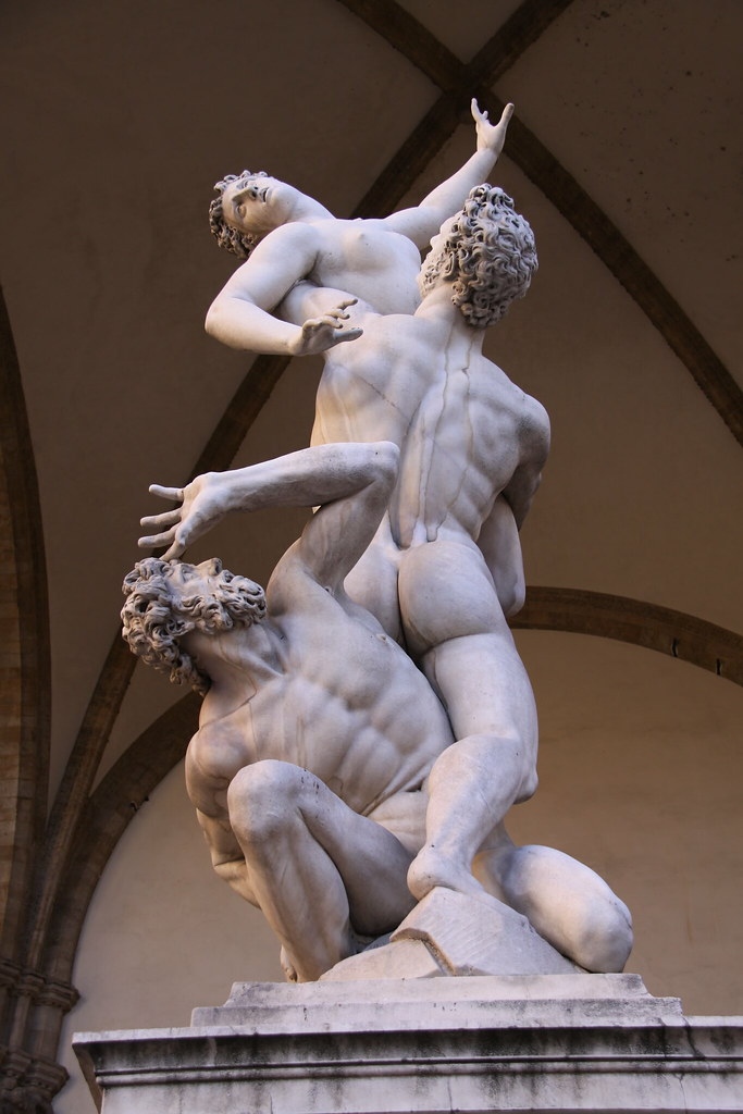 marble art sculpture of ape of the Sabine Women