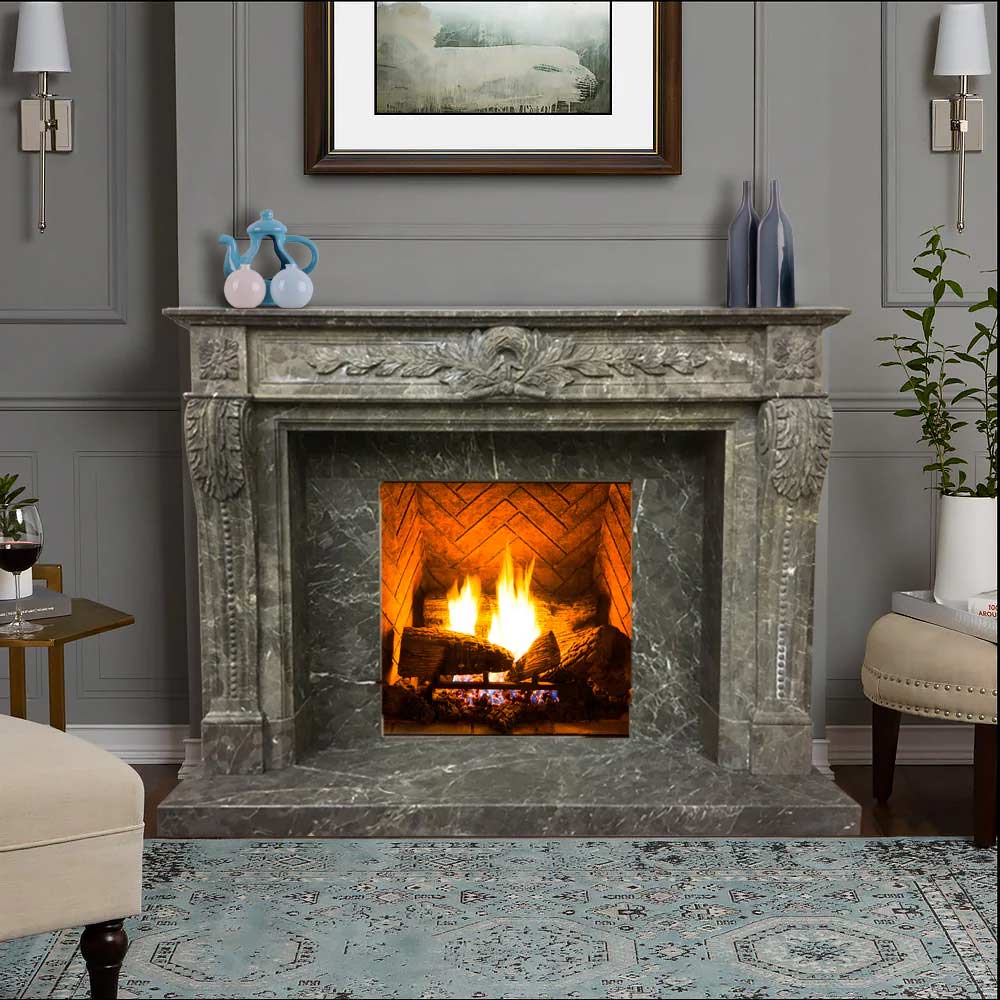 Carved Marble Fireplace