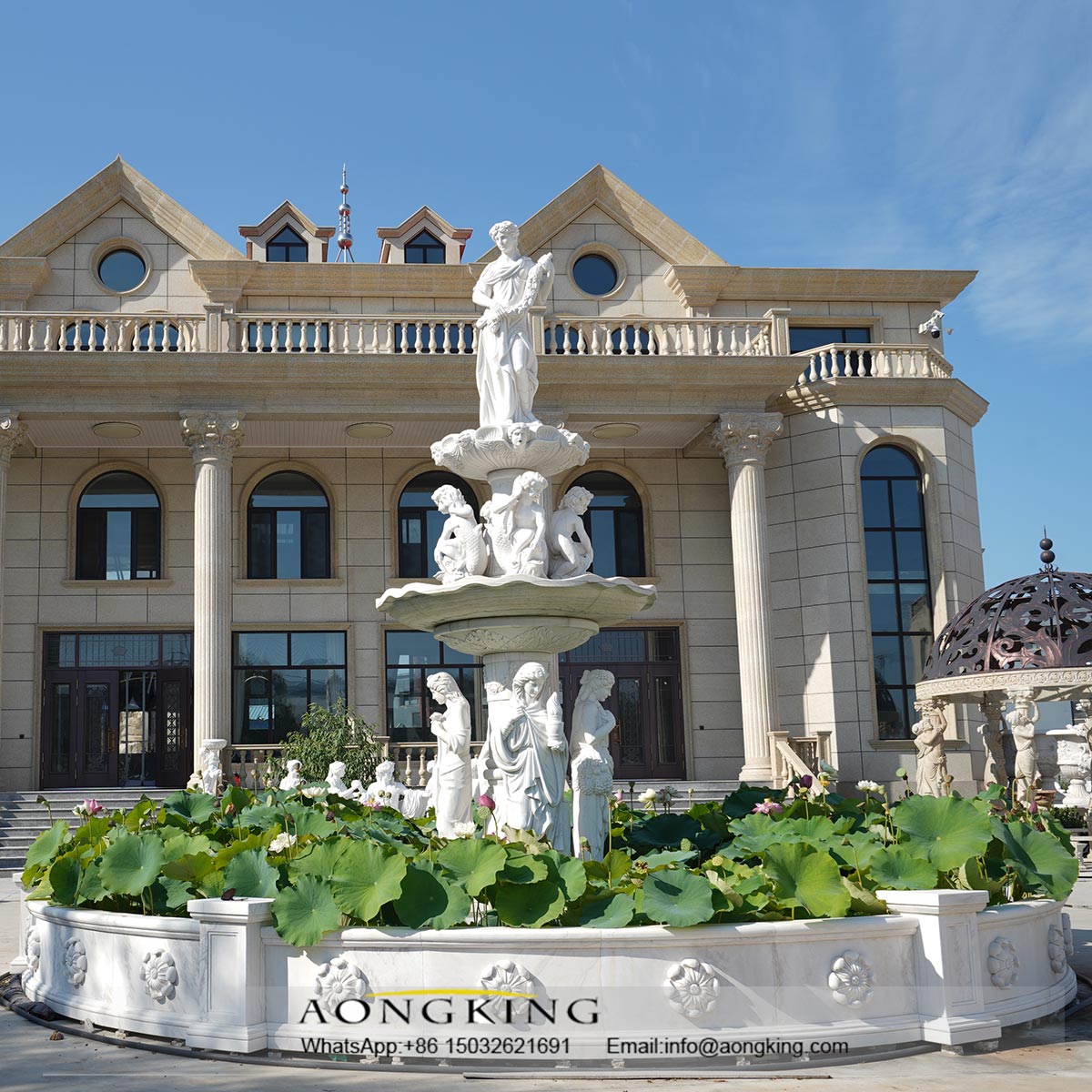 Outdoor large woman western style marble fountain