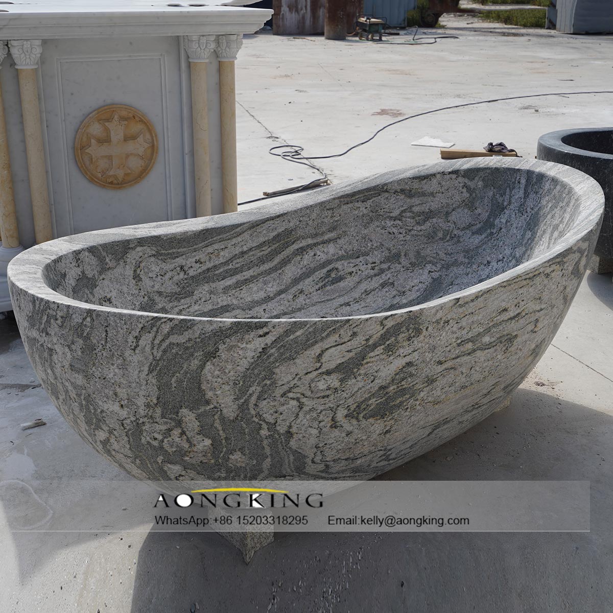 Marble bathtub statue