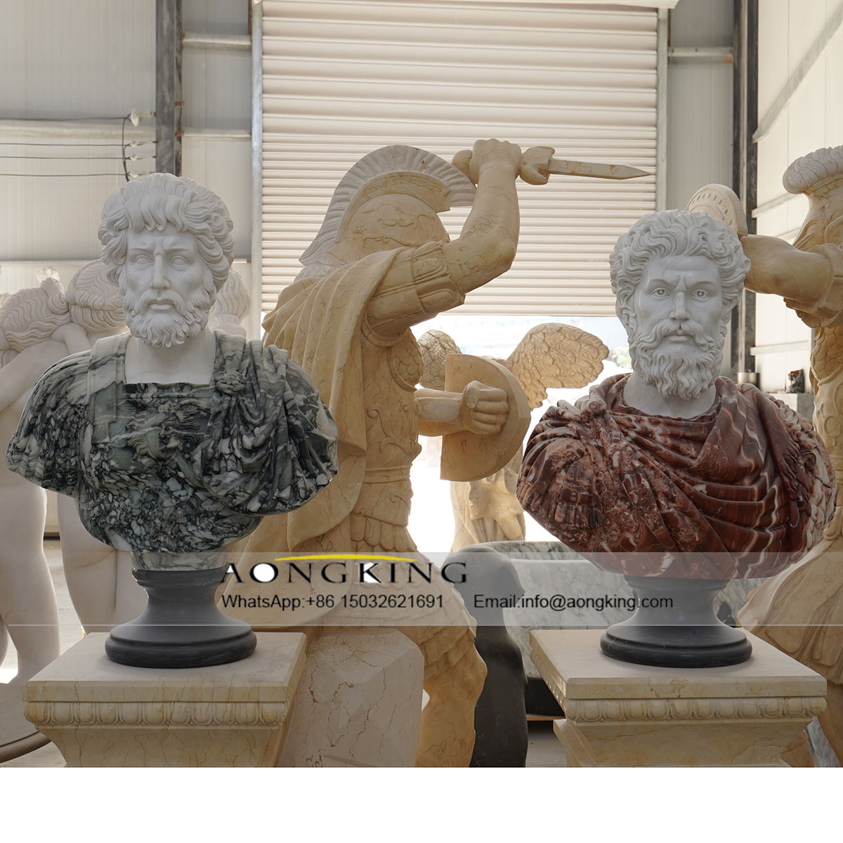 Classic hot sale roman soldier marble bust