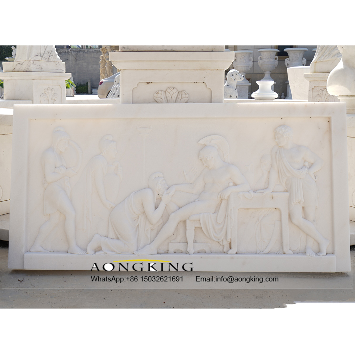Outdoor story decoration roman figure relief statue