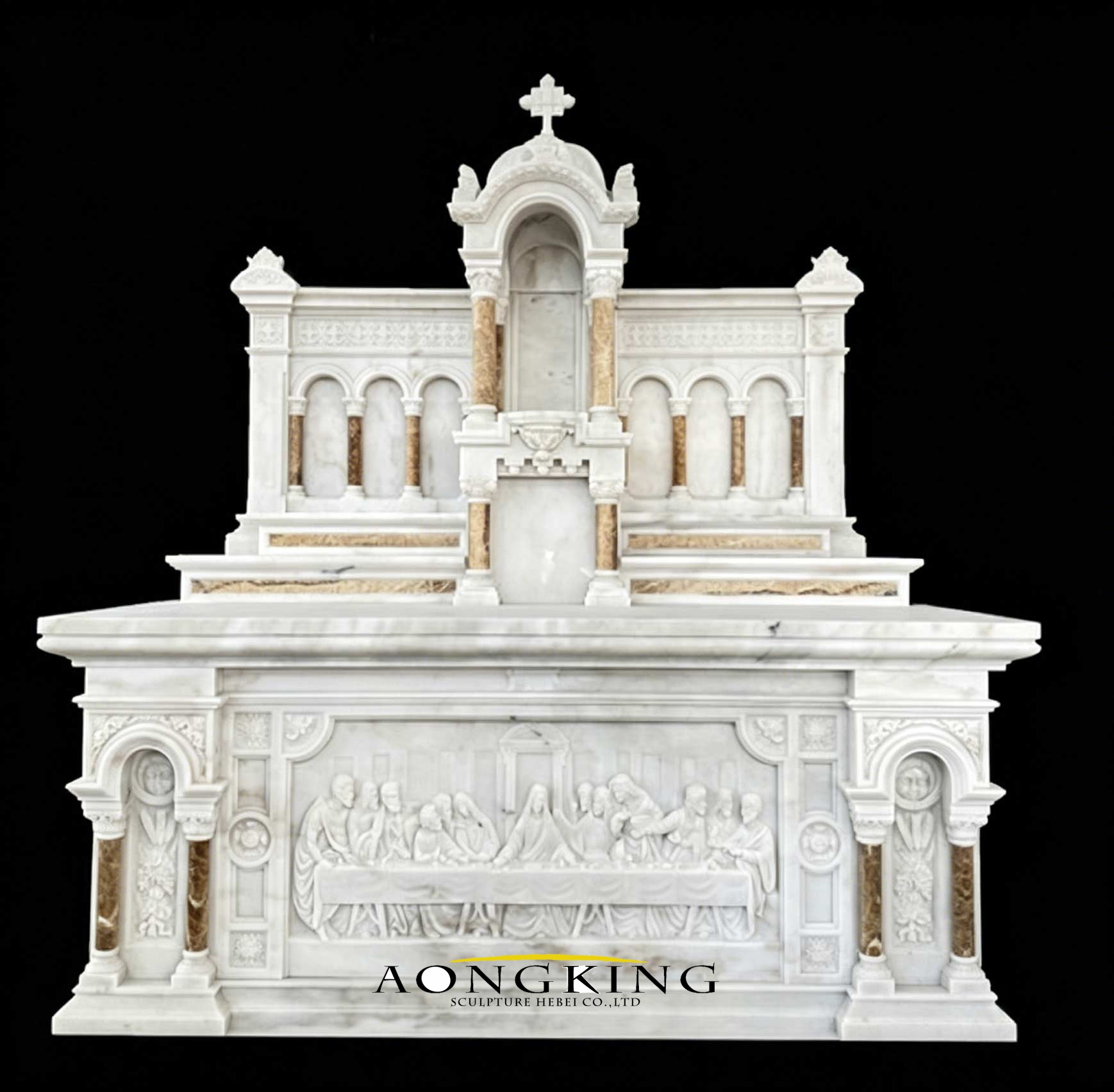 carved marble altar table