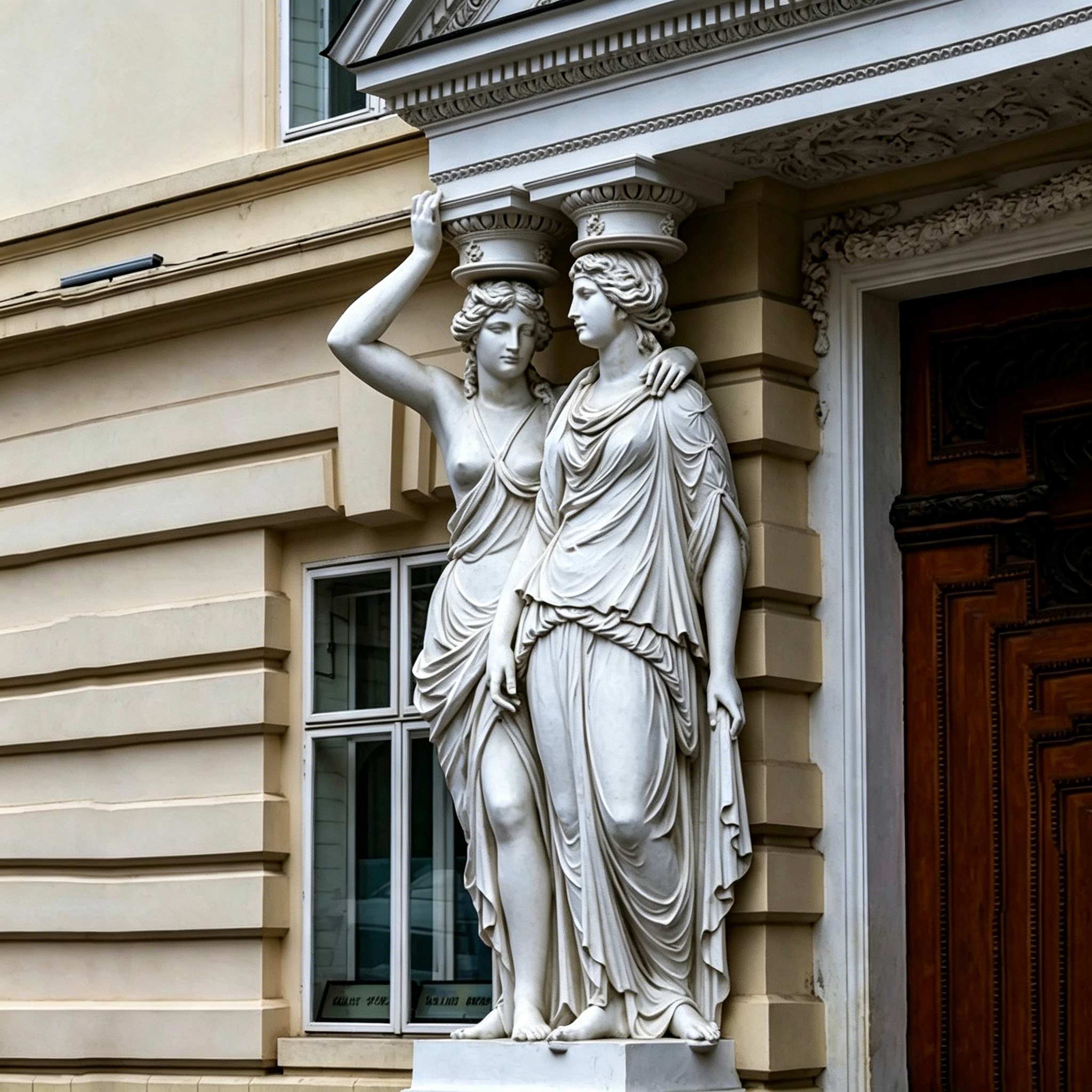 Marble Caryatid Statues