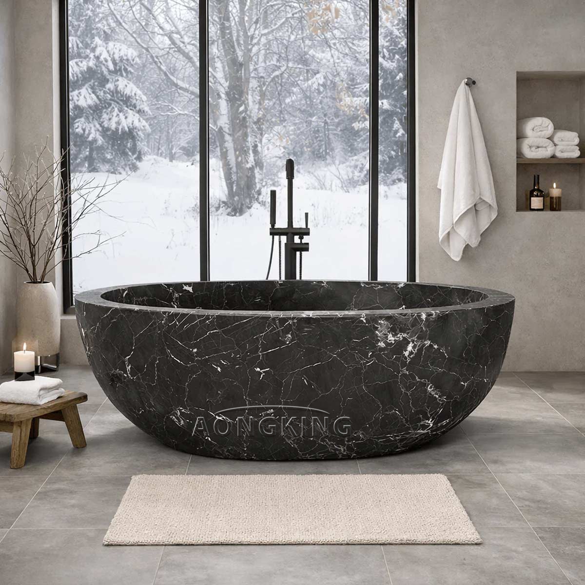 freestanding marble bath