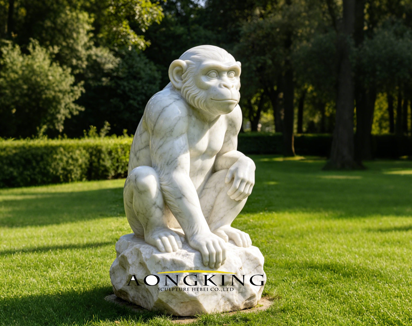garden stone monkey statue