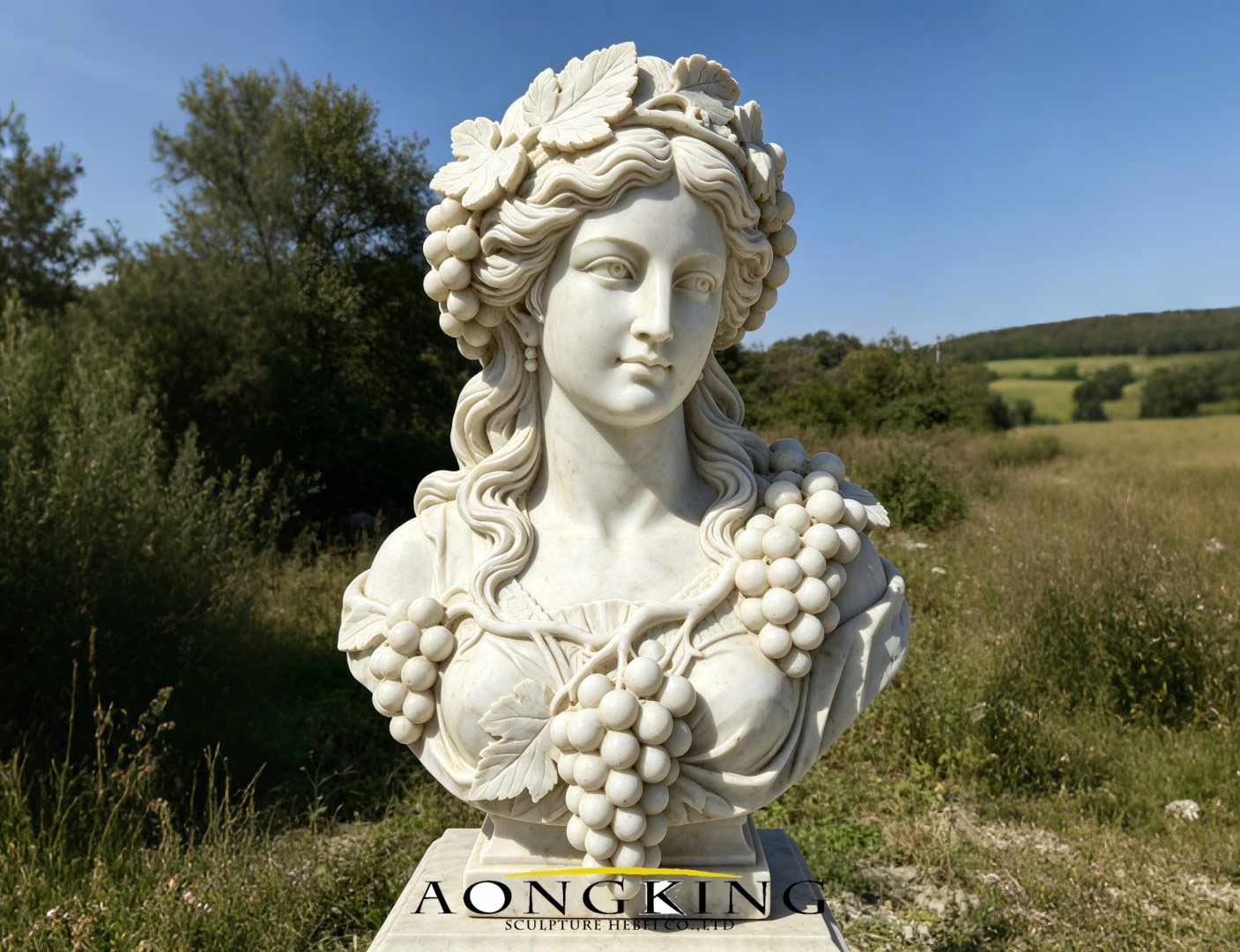 grape lady stone statue