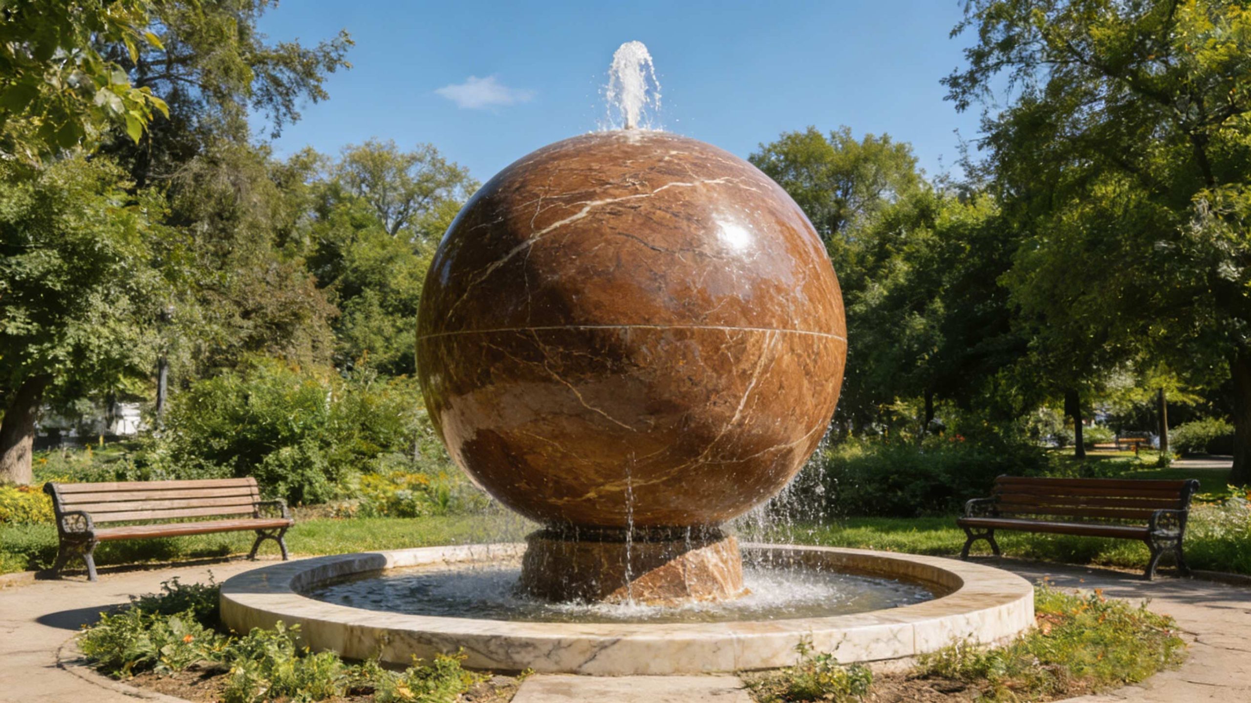 marble sphere fountain