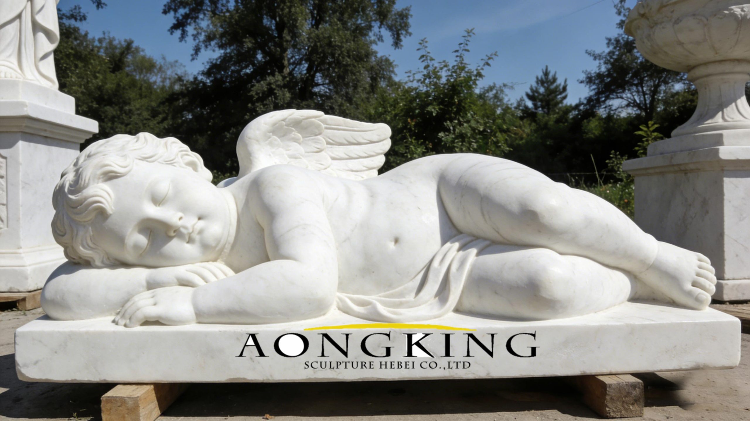 sleeping angel baby statue