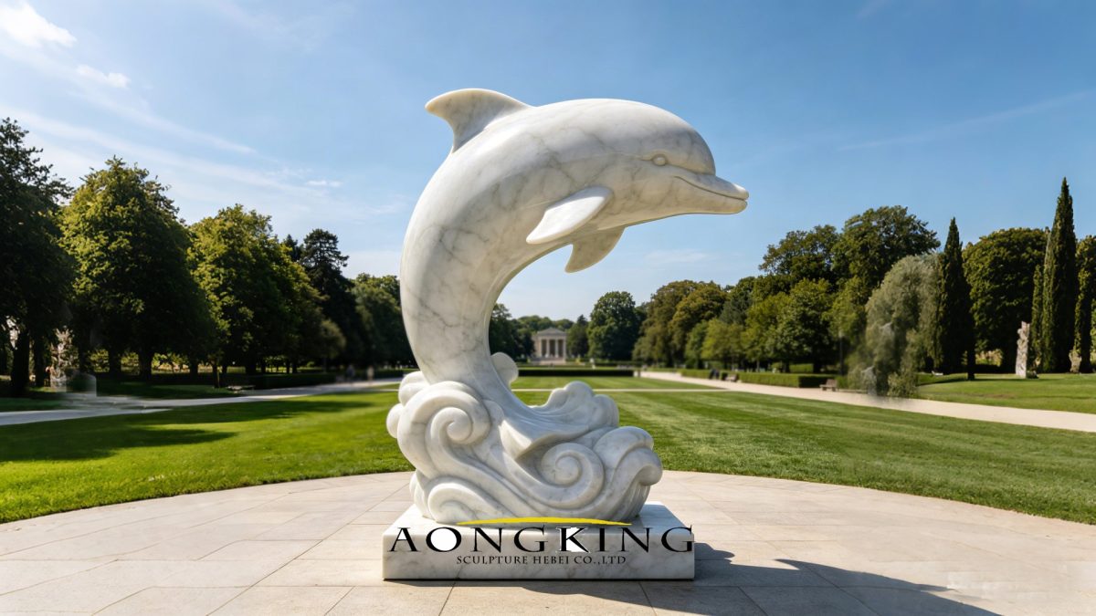 stone animal dolphin sculpture