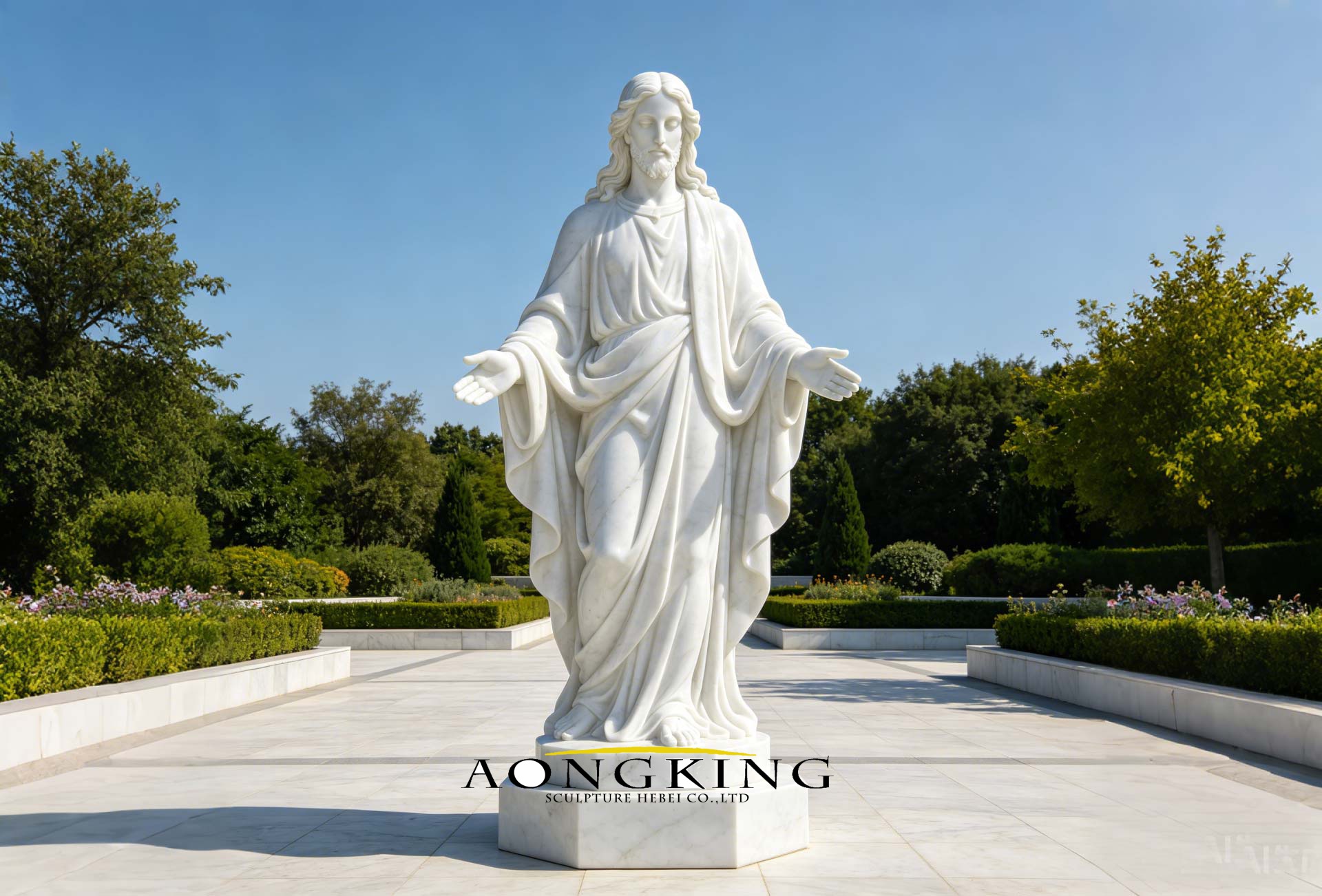 white catholic jesus statue