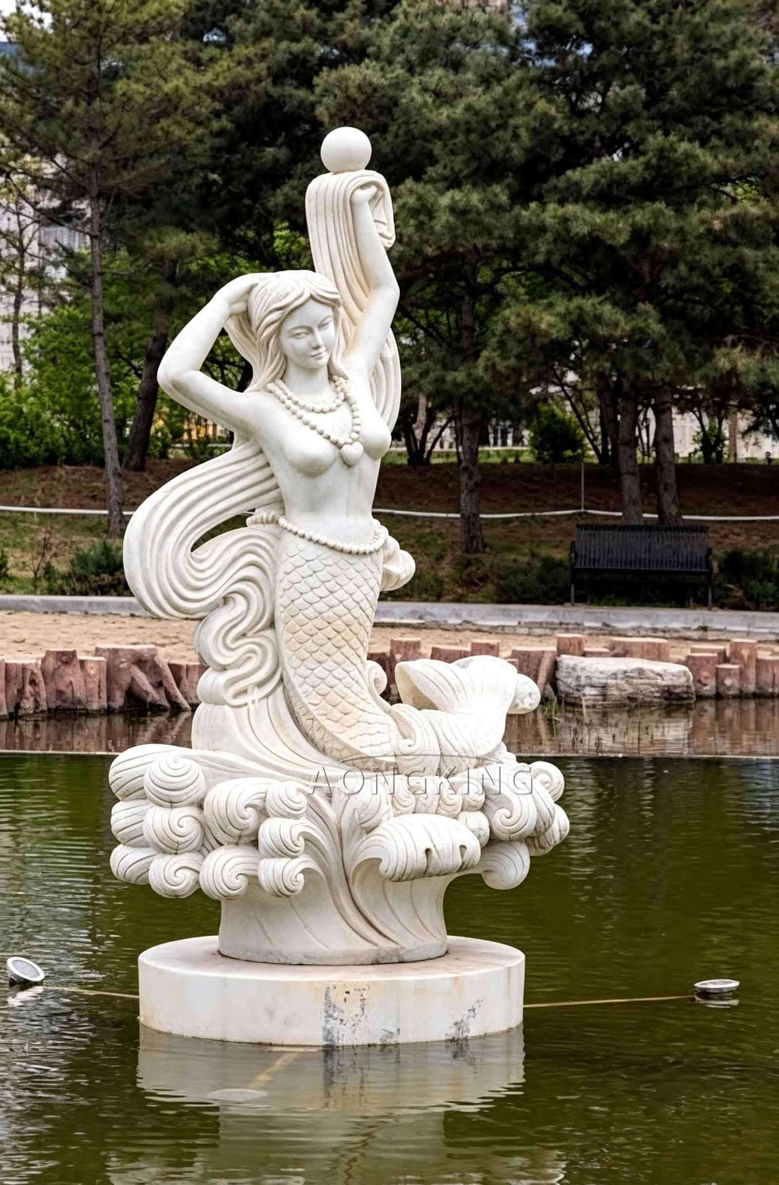 Carrara Marble Mermaid