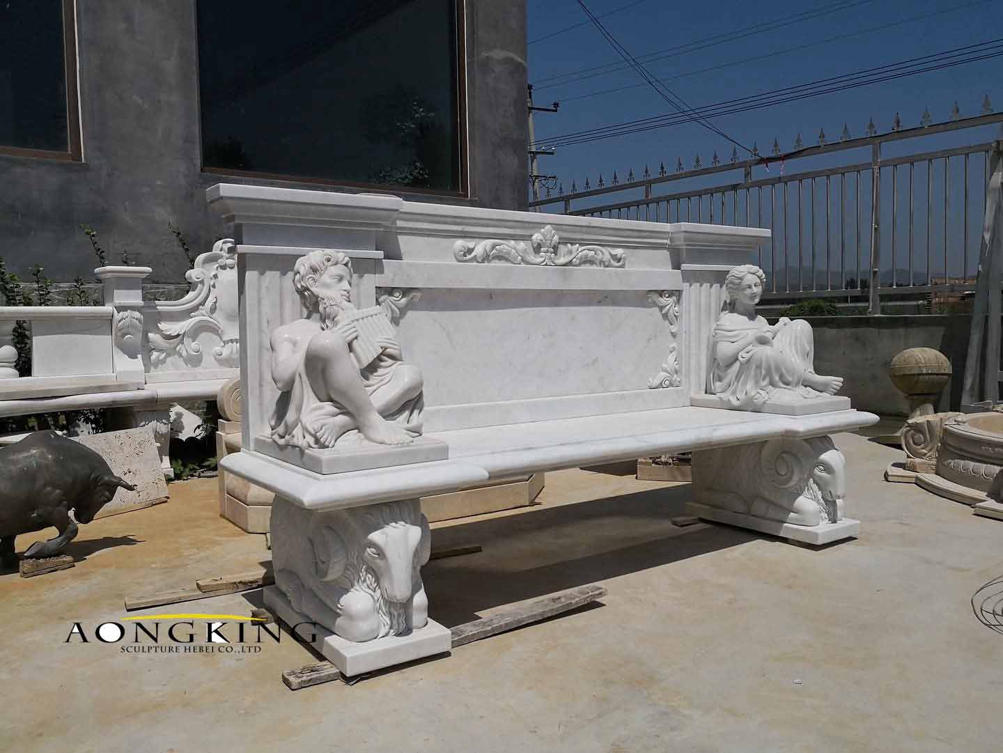 Outdoor Marble Garden Bench