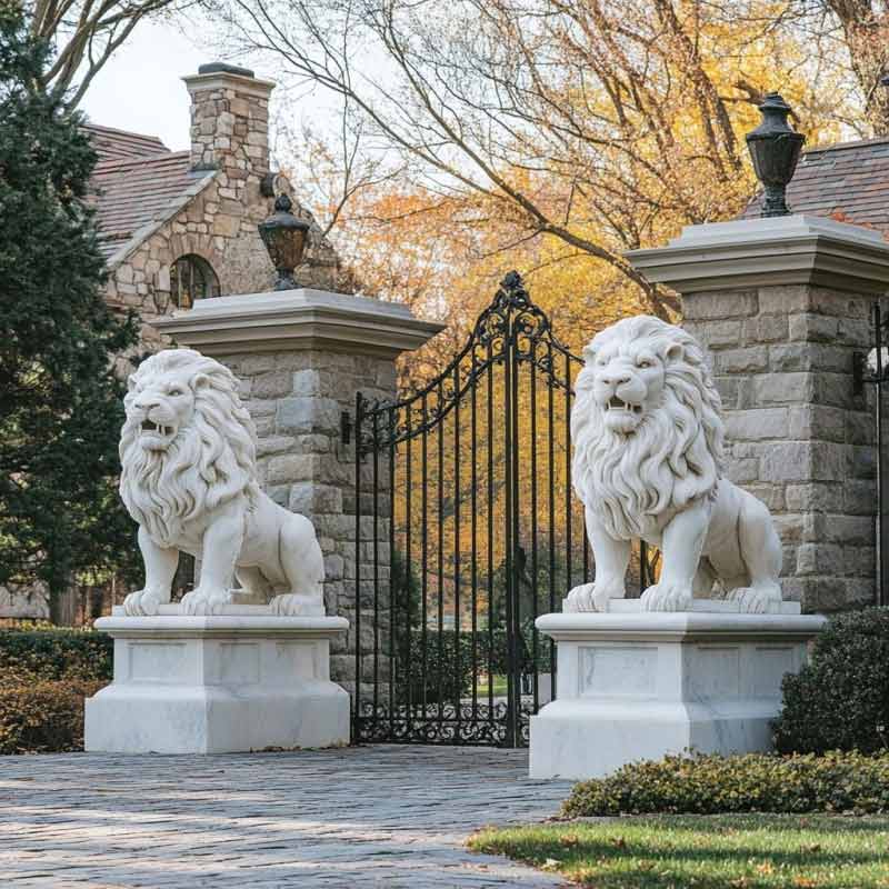 Pair of Marble Lions