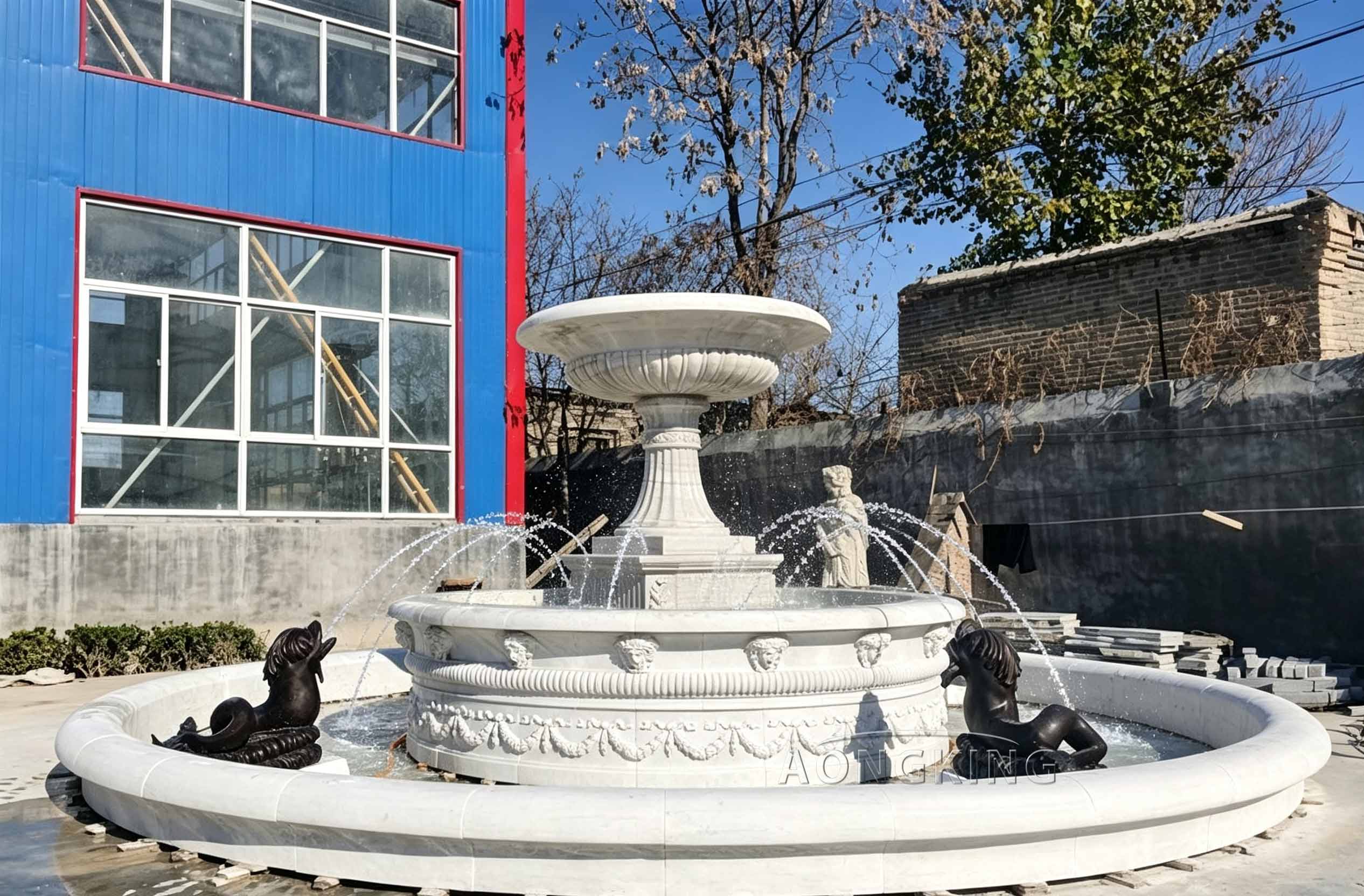 Recirculating Marble Water Fountain Boutique Hotels Resort Exteriors