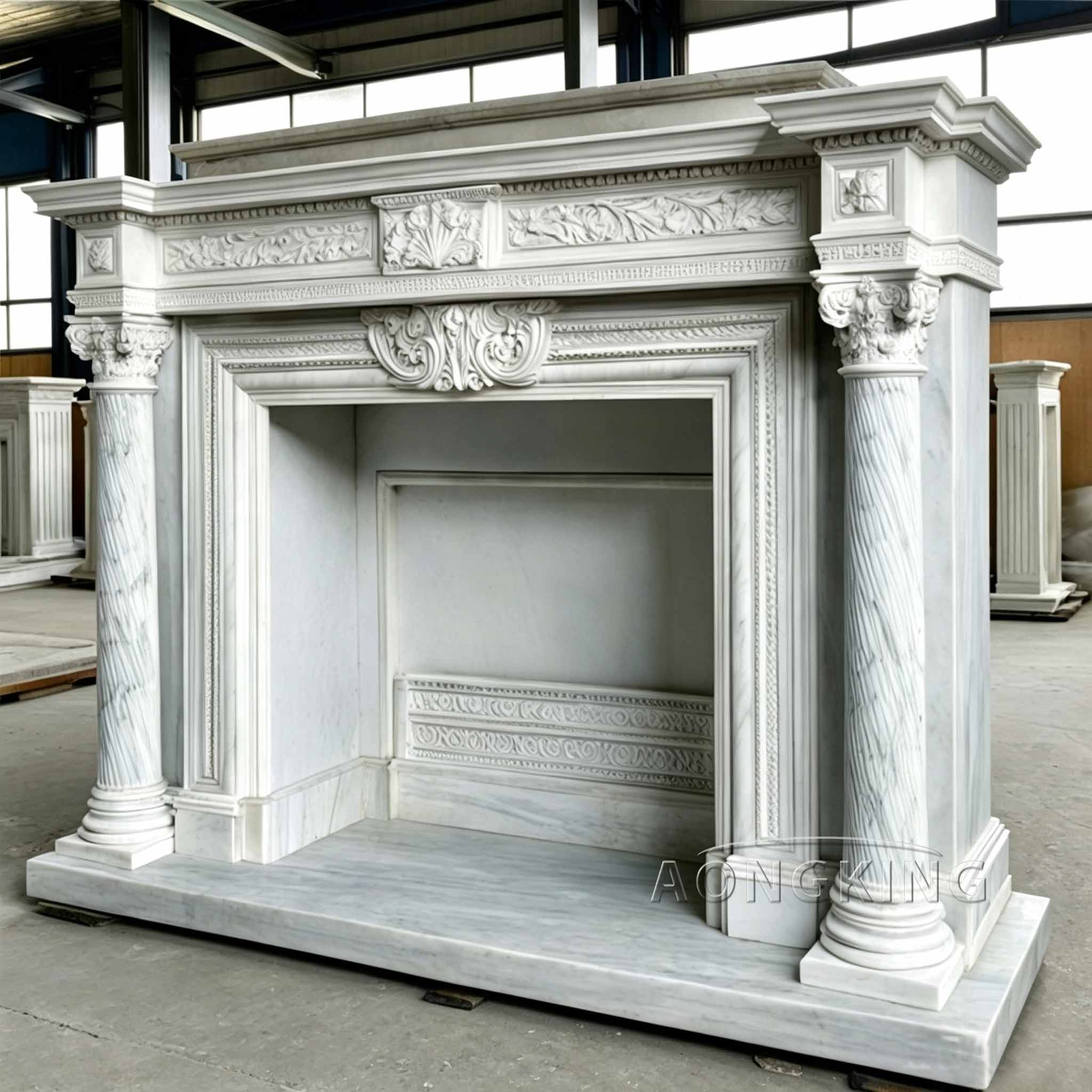 Top tier commercial clubs luxury hotel lobbies installing marble fireplace surround