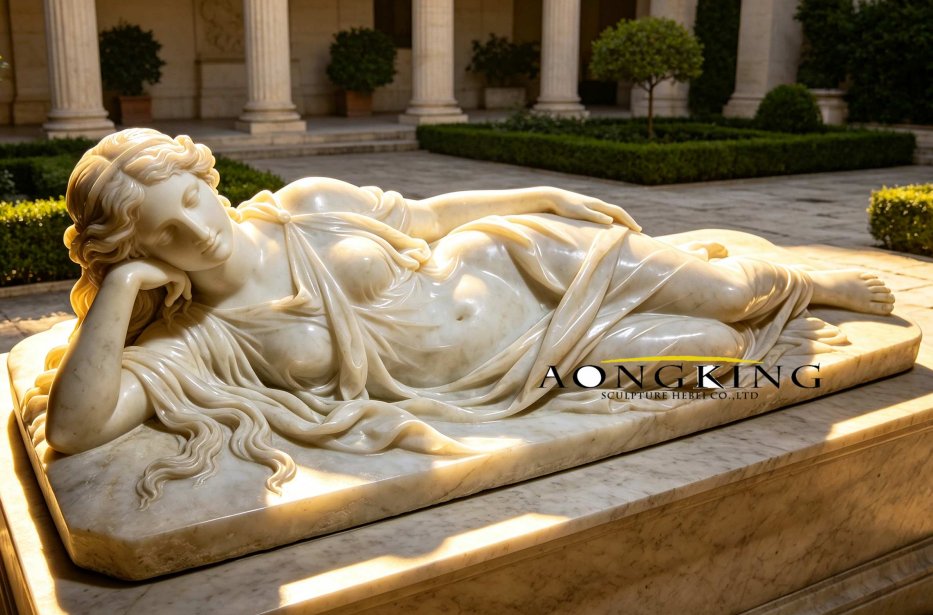 lying marble lady sculpture Art gallery Private collection room