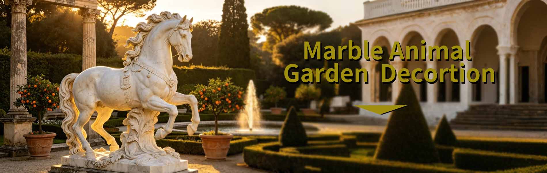 marble animal garden decortion