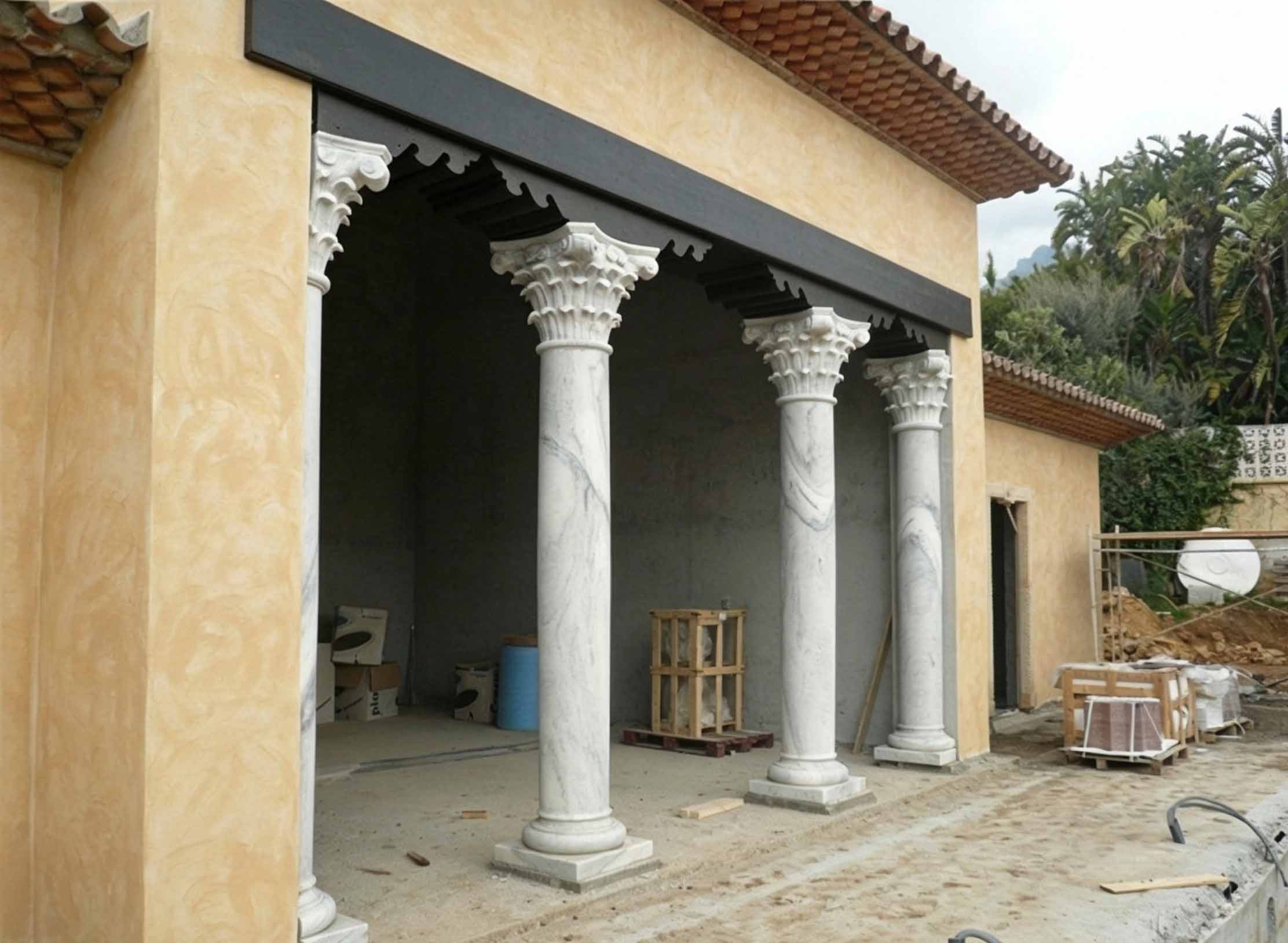 Mediterranean style luxury villas marble column roman