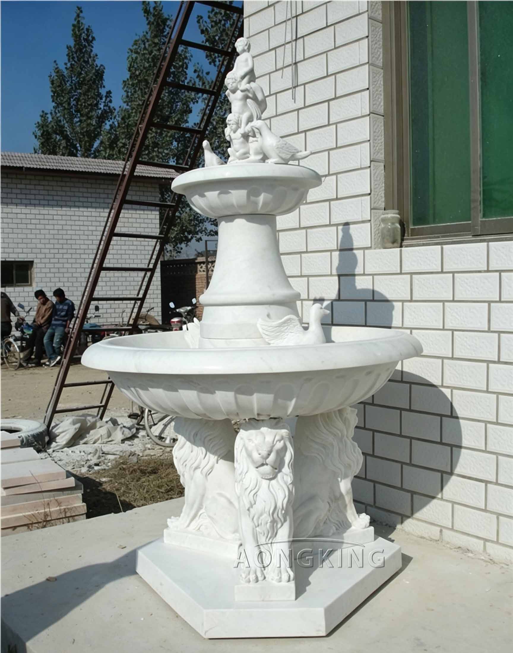 Luxurious Natural Marble Water Fountain European Manor Villa Main Courtyard