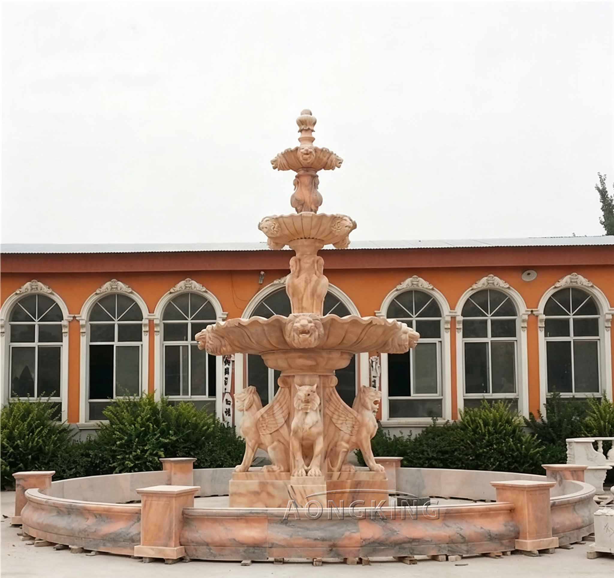 Magnificen pink marble fountain Classical European Hotels Resorts