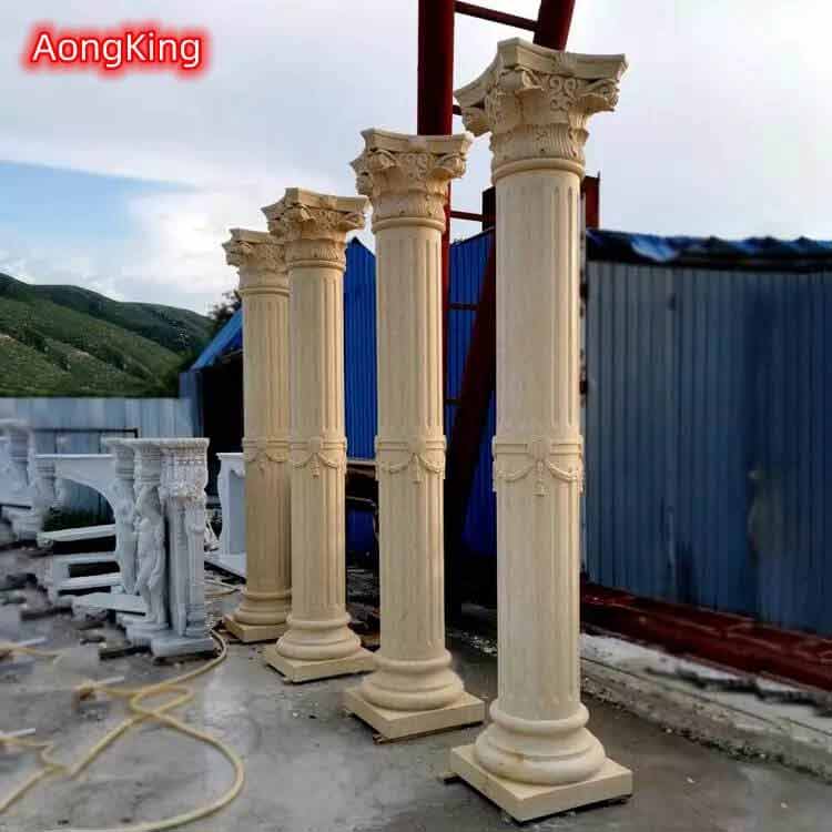round marble art column