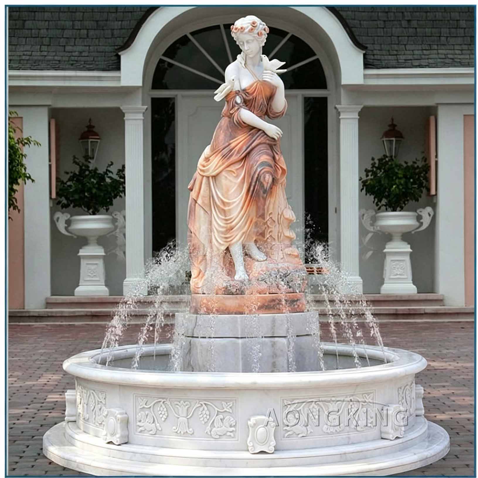Romantic wedding venues marble wedding decoration water fountain