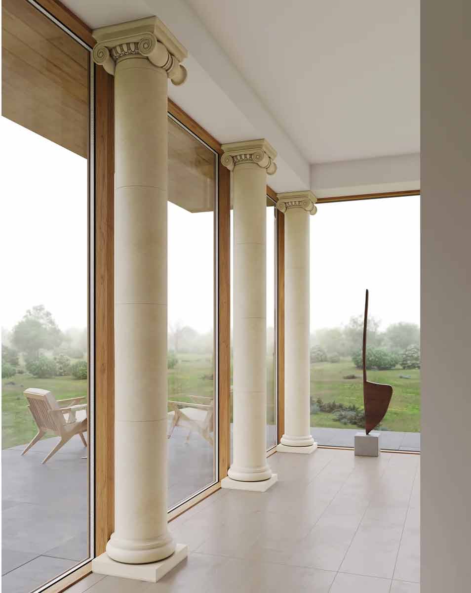 yellow marble columns