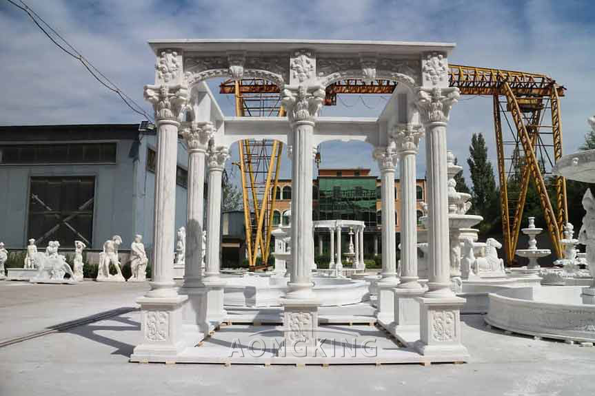 Hand Carved Marble Estate Gazebo