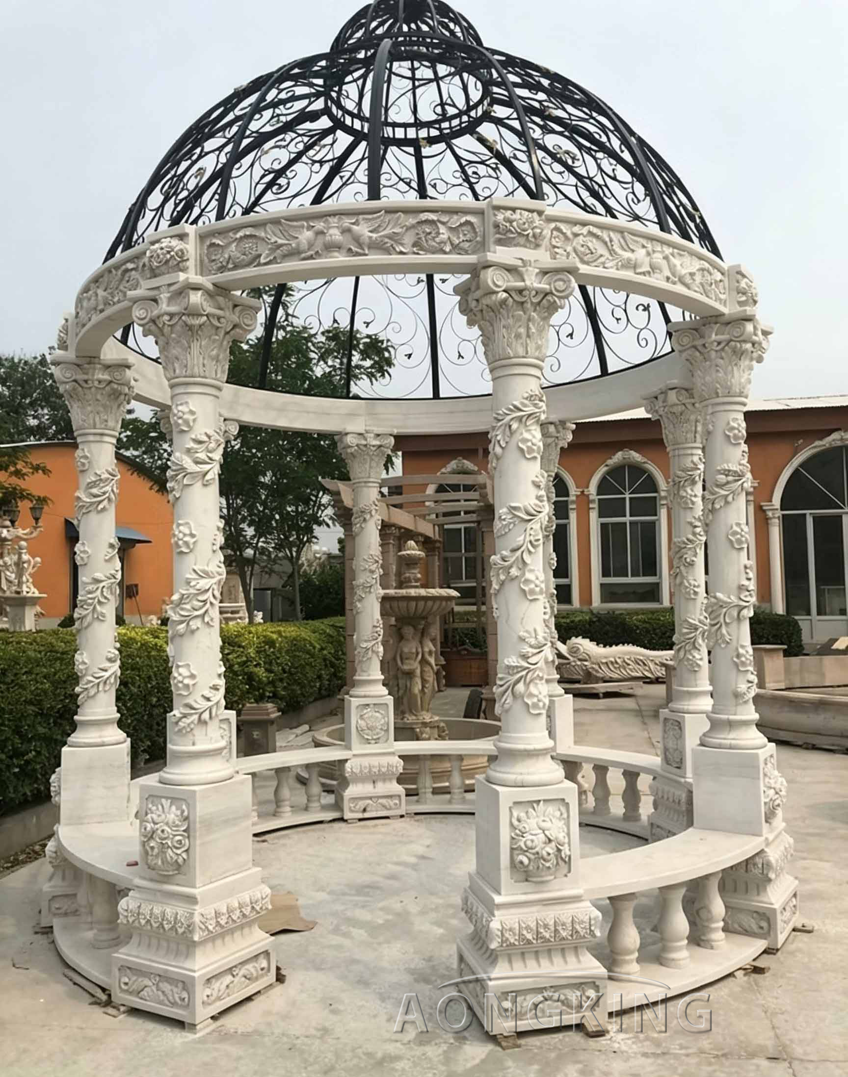 Jardin des Fleurs Corinthian Marble Gazebo