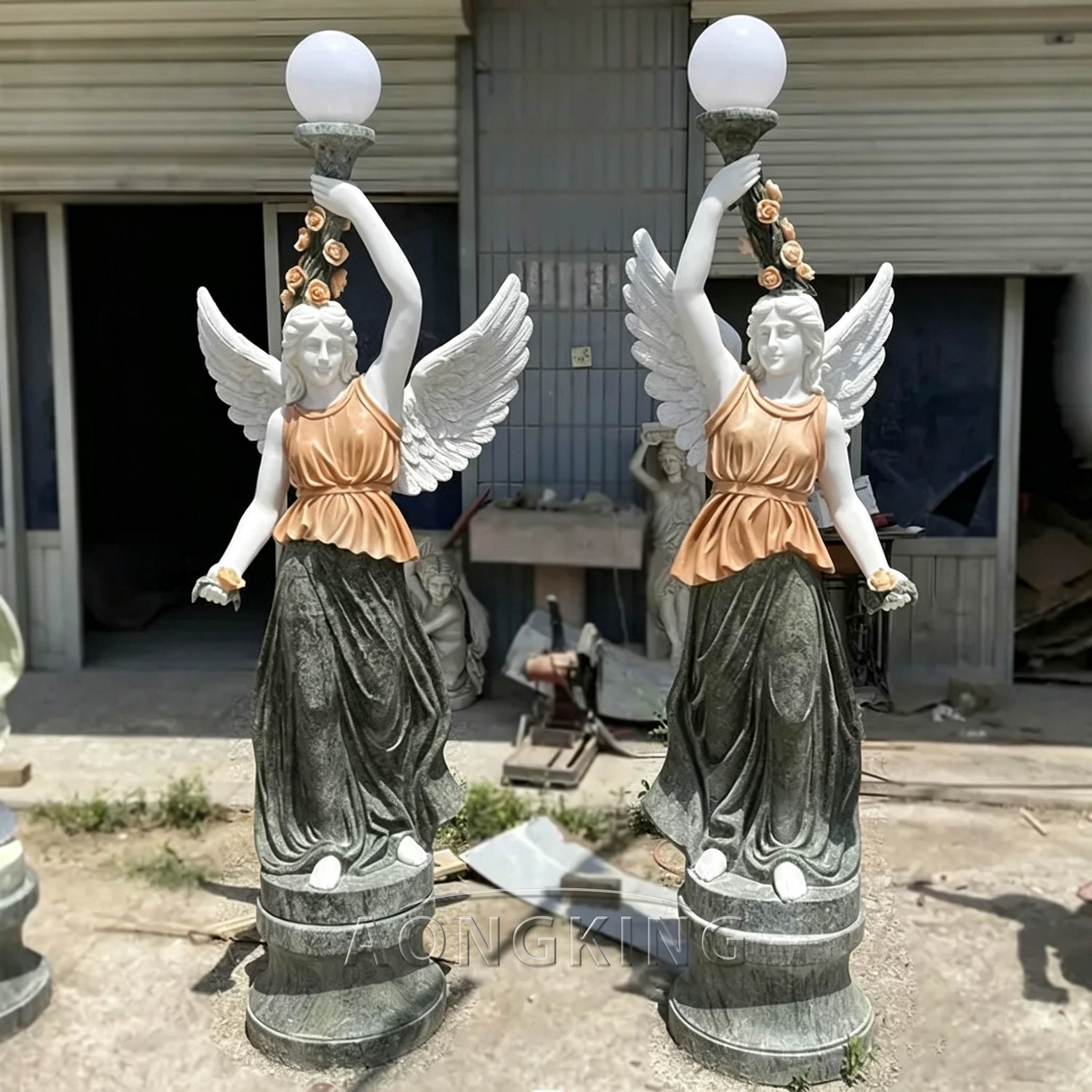 angel lamp with marbles​