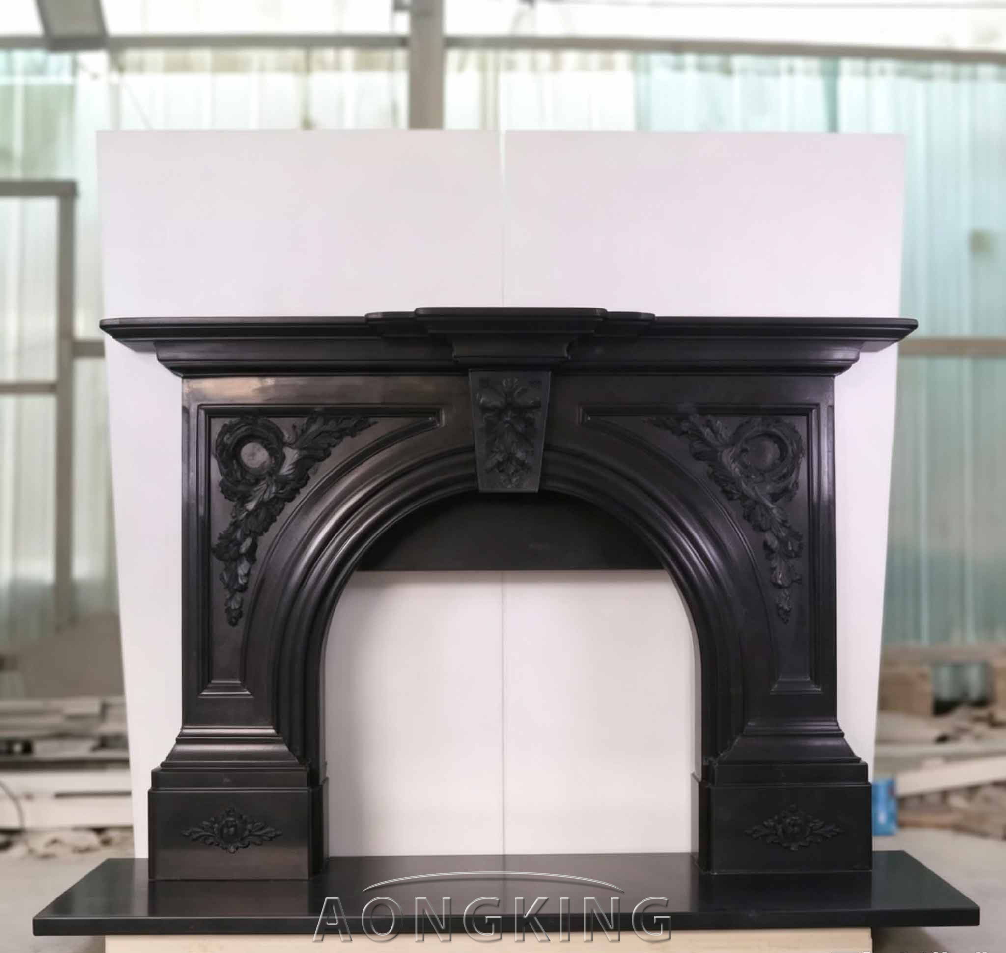 black marble fireplaces