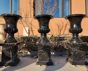 black marble flower pot
