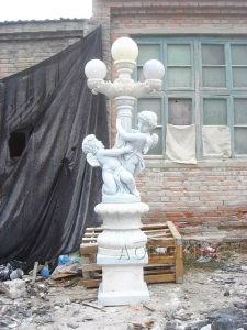 cherub lamp marble base