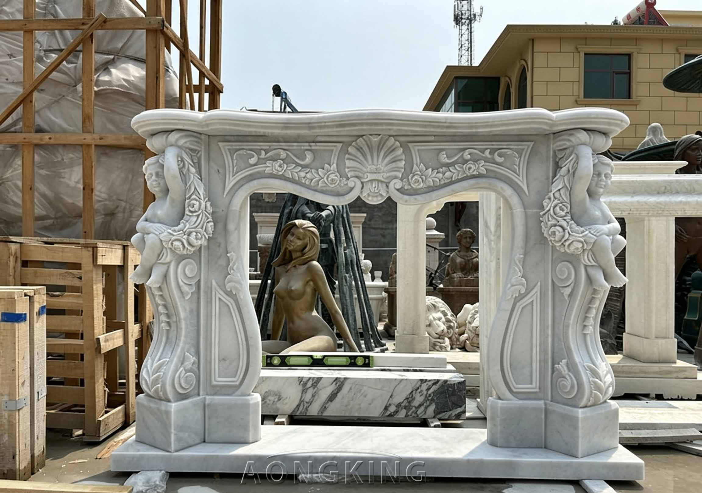 custom marble fireplace mantels​
