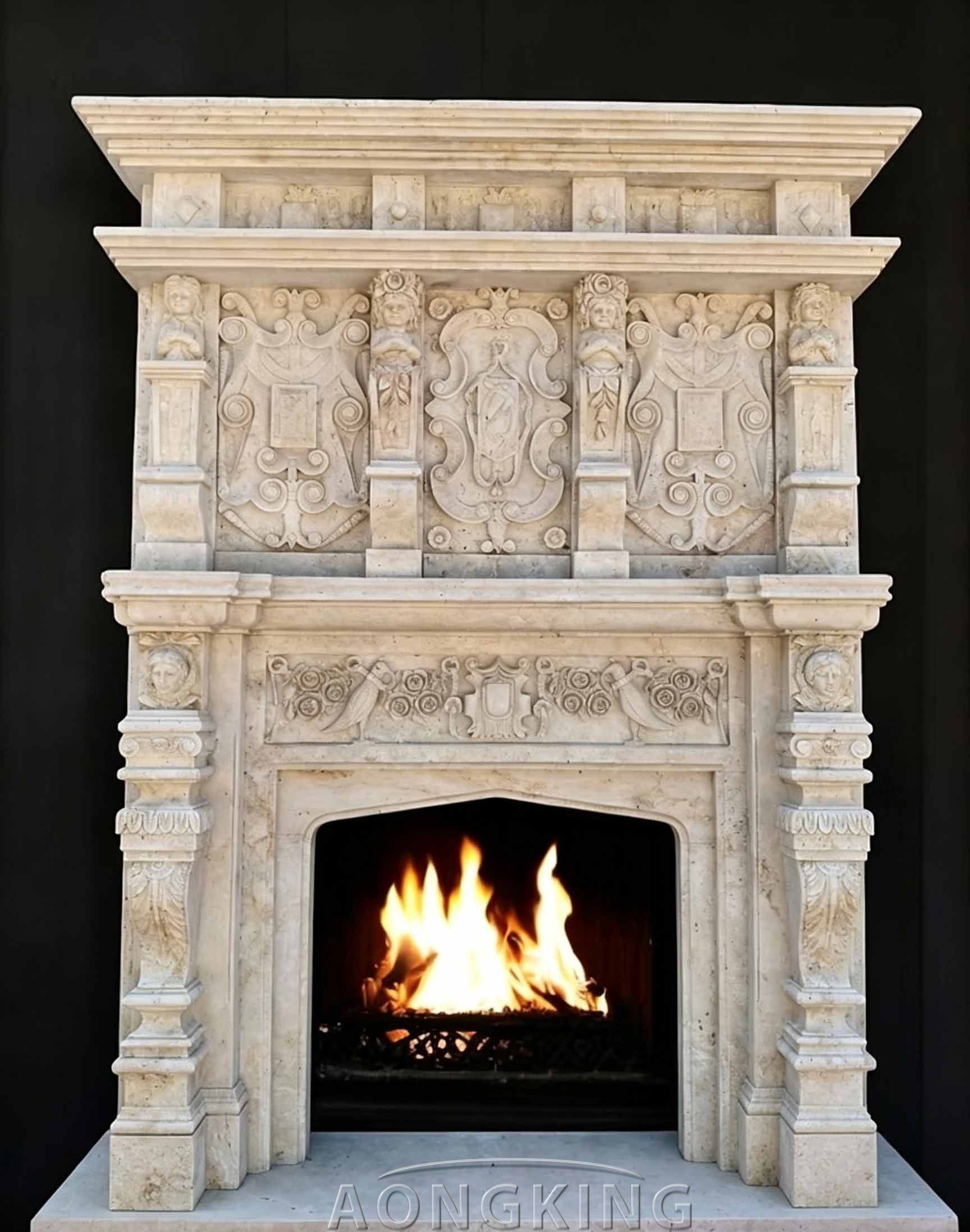 fireplace wall marble​
