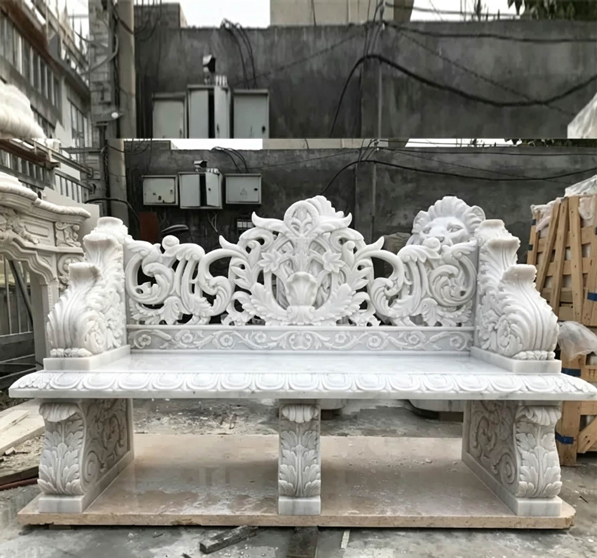 manor granite garden benches entrance decor