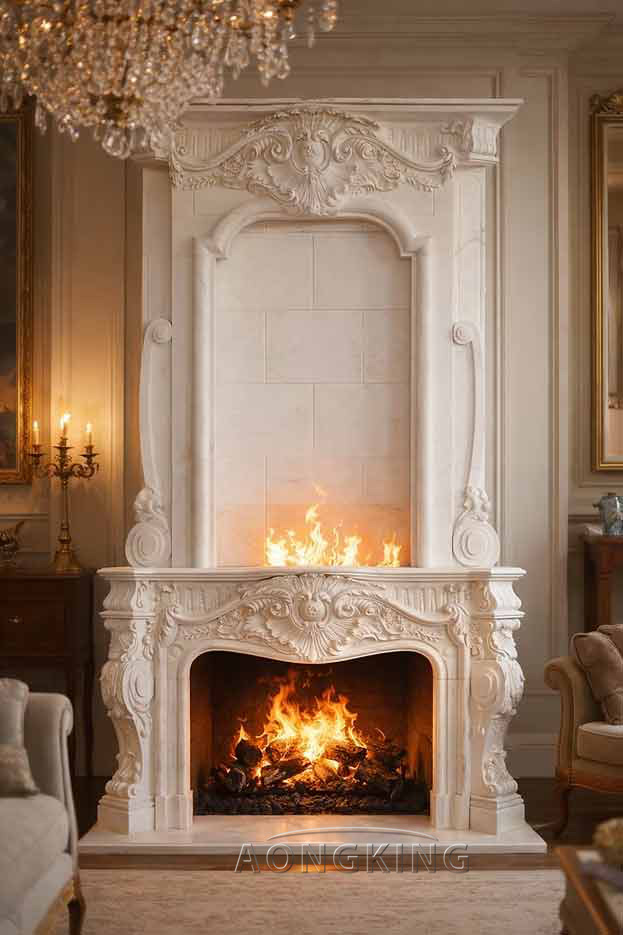 large marble fireplace​