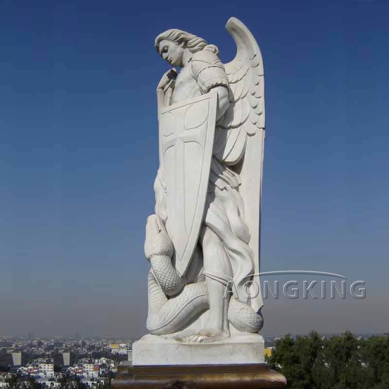 marble St Michael sculpture