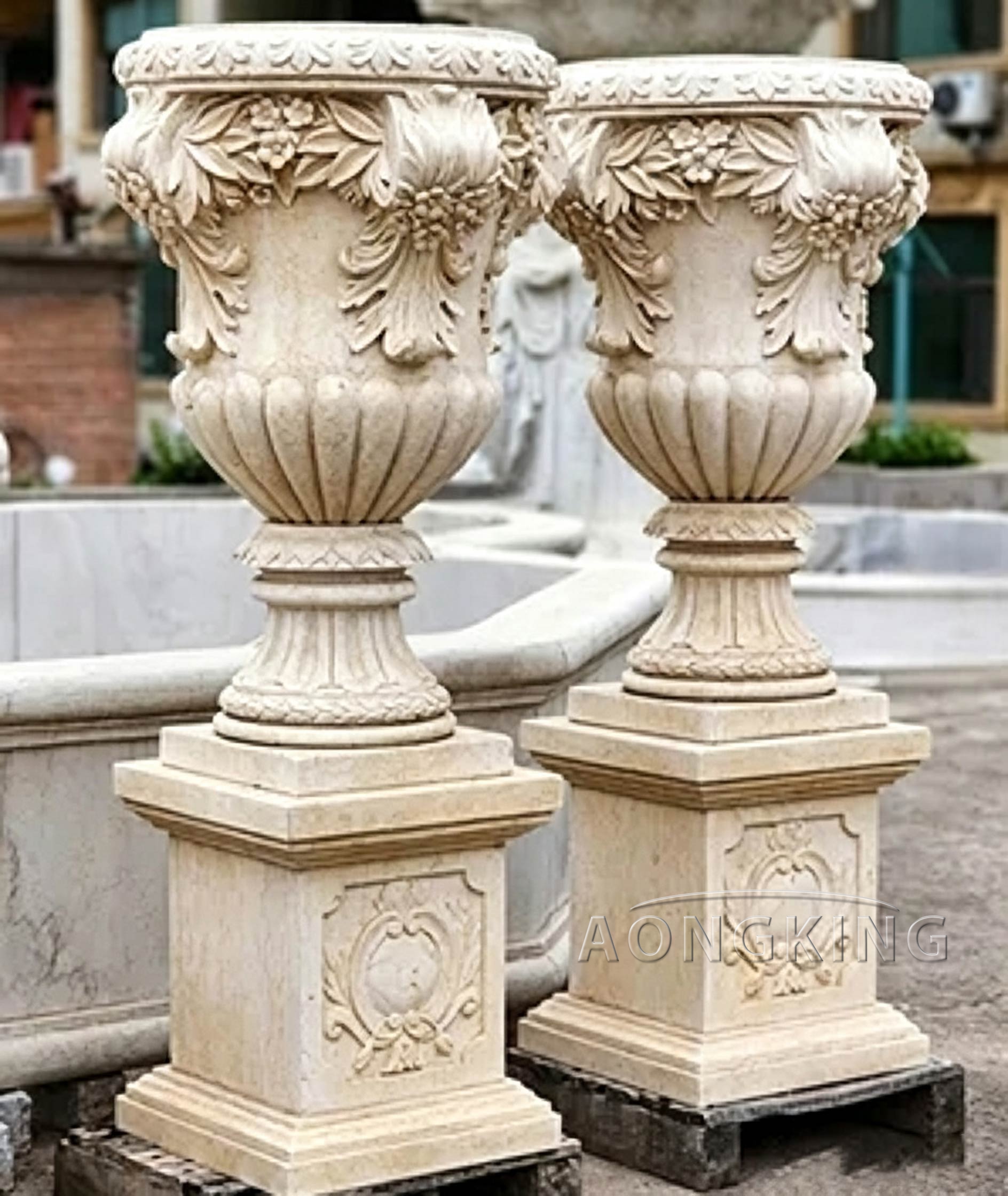 marble cemetery flower pots​