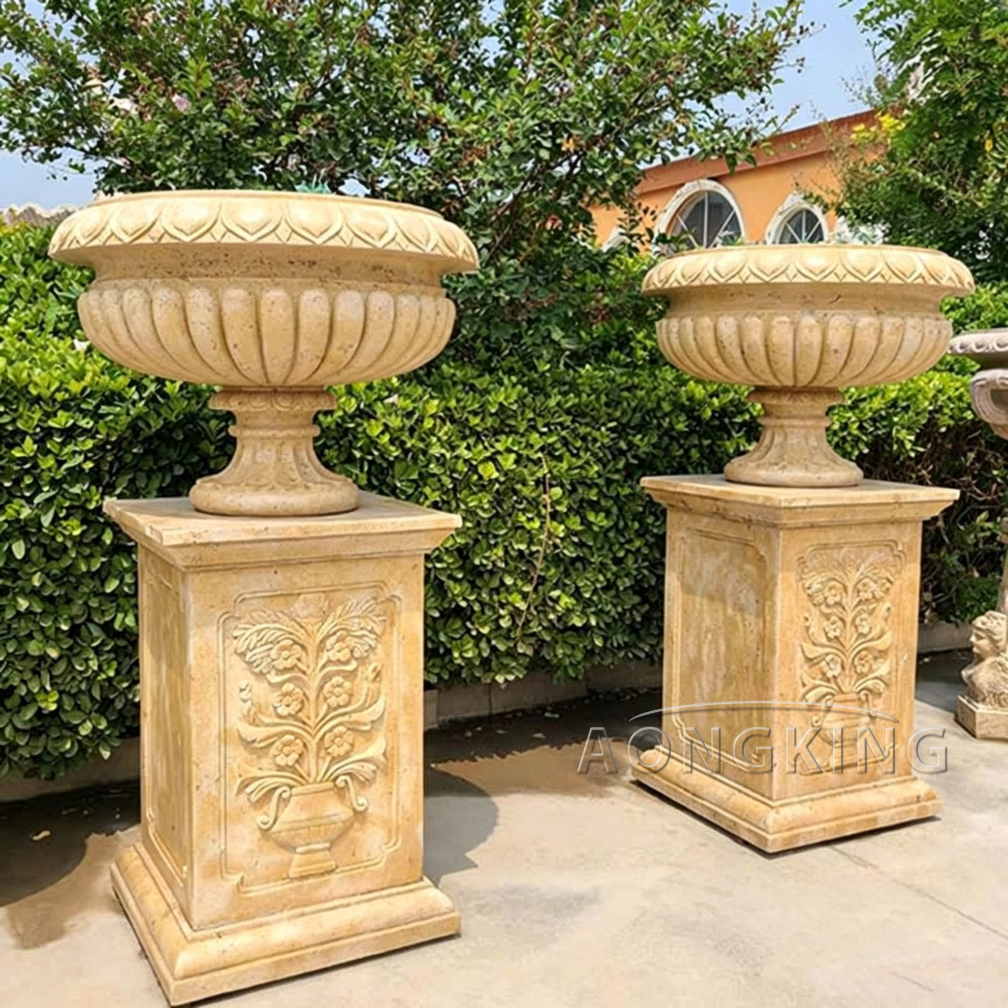 marble flower vase