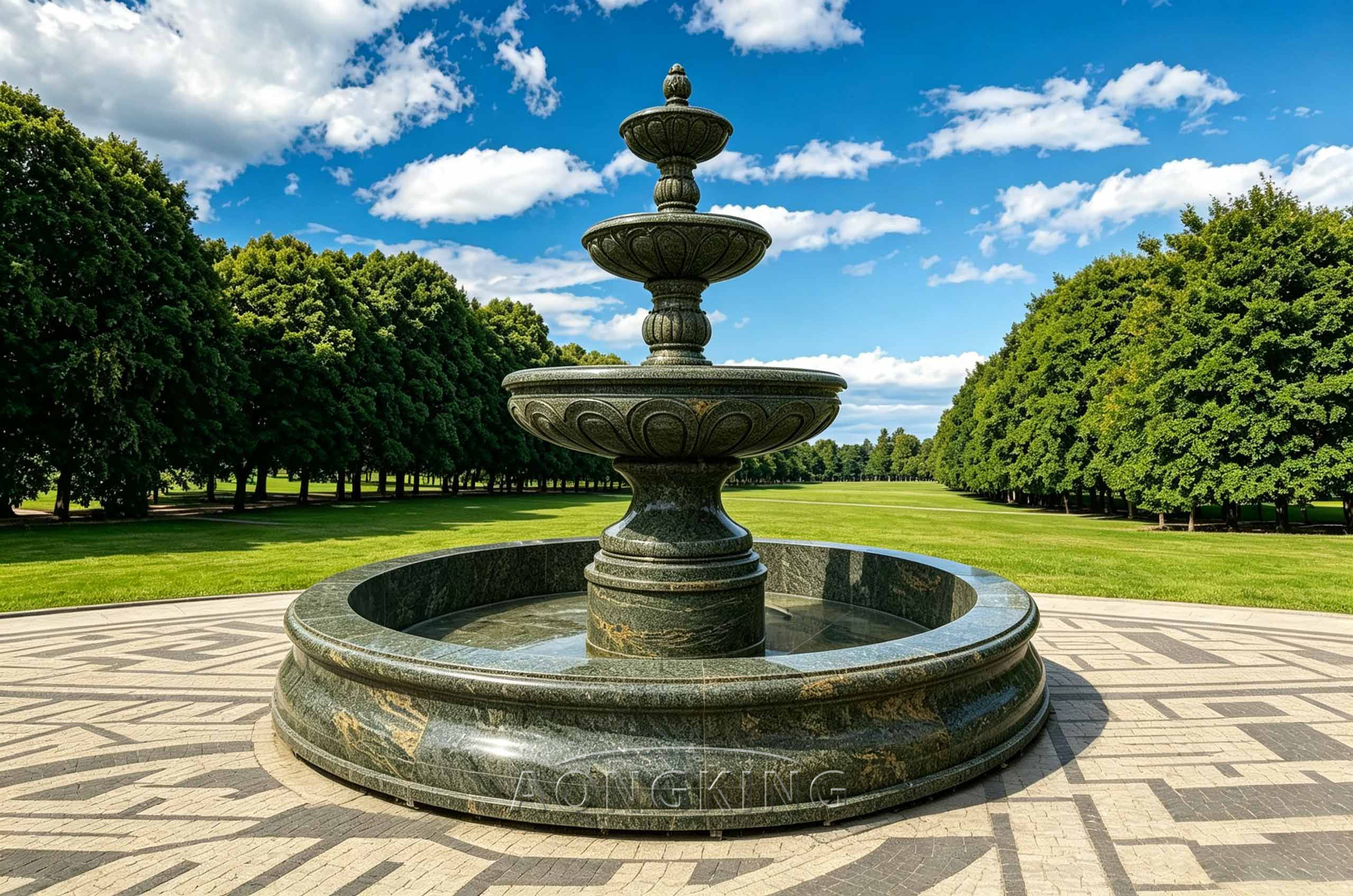outdoor stone marble water garden fountain